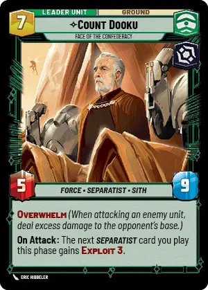 Count Dooku - Face of the Confederacy (TWI) Common Star Wars Unlimited Fantasy Flight Games   