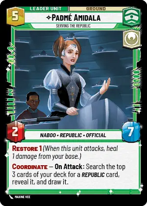 Padmé Amidala - Serving the Republic (TWI) Common Star Wars Unlimited Fantasy Flight Games   