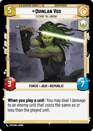 Quinlan Vos - Sticking the Landing (TWI) Common Star Wars Unlimited Fantasy Flight Games   