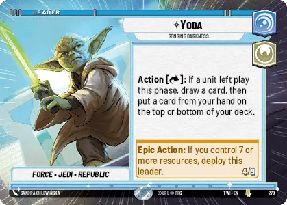 Yoda - Sensing Darkness (TWI) Rare Star Wars Unlimited Fantasy Flight Games Hyperspace Non-Foil 