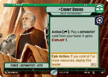 Count Dooku - Face of the Confederacy (TWI) Common Star Wars Unlimited Fantasy Flight Games Hyperspace Non-Foil 