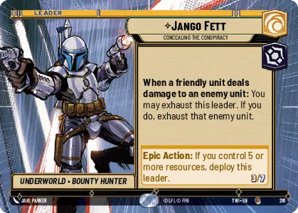 Jango Fett - Concealing the Conspiracy (TWI) Common Star Wars Unlimited Fantasy Flight Games Hyperspace Non-Foil 