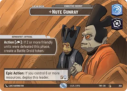 Nute Gunray - Vindictive Viceroy (TWI) Common Star Wars Unlimited Fantasy Flight Games Showcase Foil 