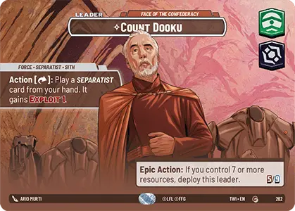 Count Dooku - Face of the Confederacy (TWI) Common Star Wars Unlimited Fantasy Flight Games Showcase Foil 