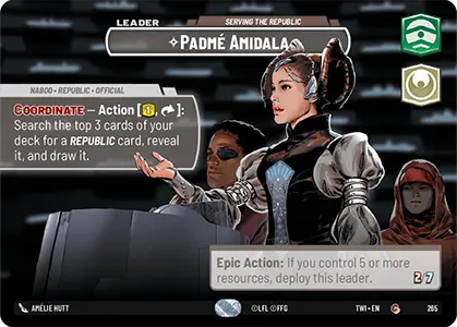 Padmé Amidala - Serving the Republic (TWI) Common Star Wars Unlimited Fantasy Flight Games Showcase Foil 