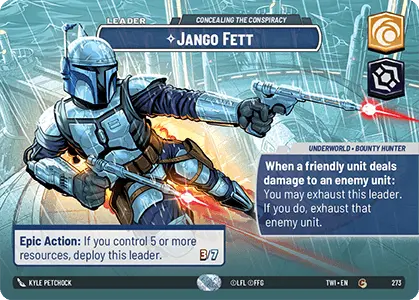 Jango Fett - Concealing the Conspiracy (TWI) Common Star Wars Unlimited Fantasy Flight Games Showcase Foil 