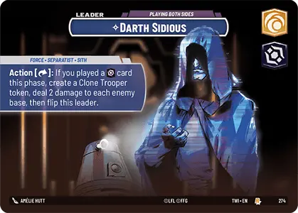 Chancellor Palpatine - Playing Both Sides (TWI) Rare Star Wars Unlimited Fantasy Flight Games   