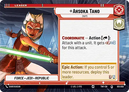 Ahsoka Tano - Snips (TWI) Starter Star Wars Unlimited Fantasy Flight Games Hyperspace Non-Foil 