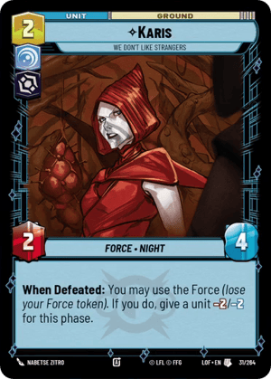 Karis - We Don't Like Strangers (LOF) Uncommon Fantasy Flight Games Standard Non-Foil