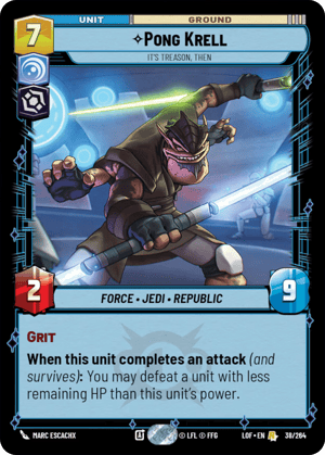 Pong Krell - It's Treason, Then (LOF) Rare Fantasy Flight Games Standard Non-Foil