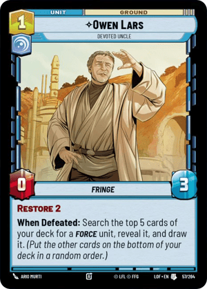 Owen Lars - Devoted Uncle (LOF) Uncommon Fantasy Flight Games Standard Non-Foil
