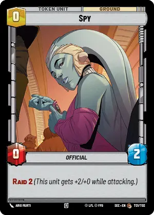 Experience / Spy Token (SEC) Common Star Wars Unlimited Fantasy Flight Games Standard Foil