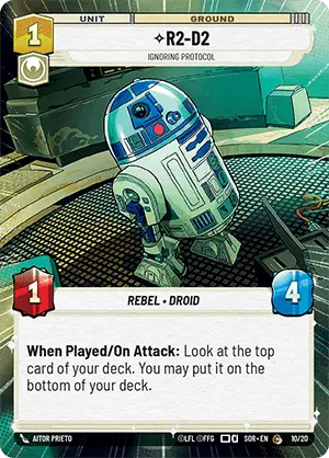 R2-D2 - Ignoring Protocol (SOR) Starter Star Wars Unlimited Fantasy Flight Games Hyperspace Non-Foil 