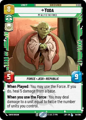 Yoda - My Ally is the Force (LOF) Legendary Fantasy Flight Games Standard Non-Foil