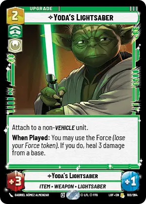 Yoda's Lightsaber (LOF) Rare Fantasy Flight Games Standard Non-Foil