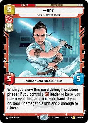 Rey - With Palpatine's Power (LOF) Rare Fantasy Flight Games Standard Non-Foil