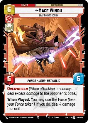 Mace Windu - Leaping into Action (LOF) Uncommon Fantasy Flight Games Standard Non-Foil