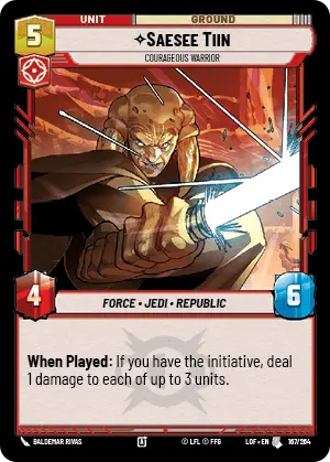 Saesee Tiin - Courageous Warrior (LOF) Uncommon Fantasy Flight Games Standard Non-Foil