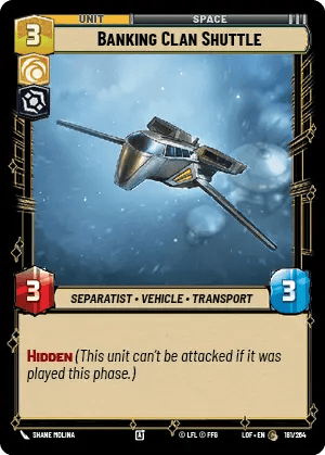 Banking Clan Shuttle (LOF) Common Fantasy Flight Games Standard Non-Foil