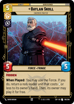 Baylan Skoll - Enigmatic Master (LOF) Uncommon Fantasy Flight Games Standard Non-Foil
