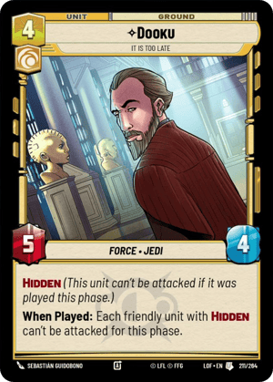 Dooku - It Is Too Late (LOF) Uncommon Fantasy Flight Games Standard Non-Foil