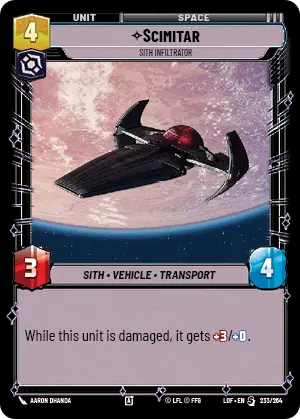 Scimitar - Sith Infiltrator (LOF) Starter Fantasy Flight Games Standard Non-Foil