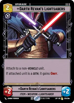 Darth Revan's Lightsabers (LOF) Rare Fantasy Flight Games Standard Non-Foil