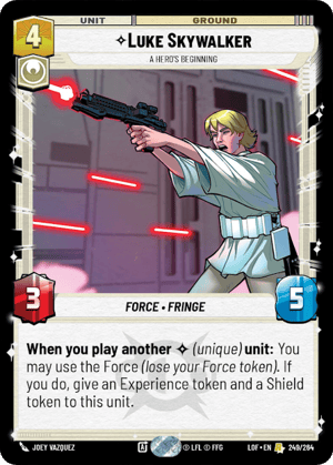 Luke Skywalker - A Hero's Beginning (LOF) Rare Fantasy Flight Games Standard Non-Foil