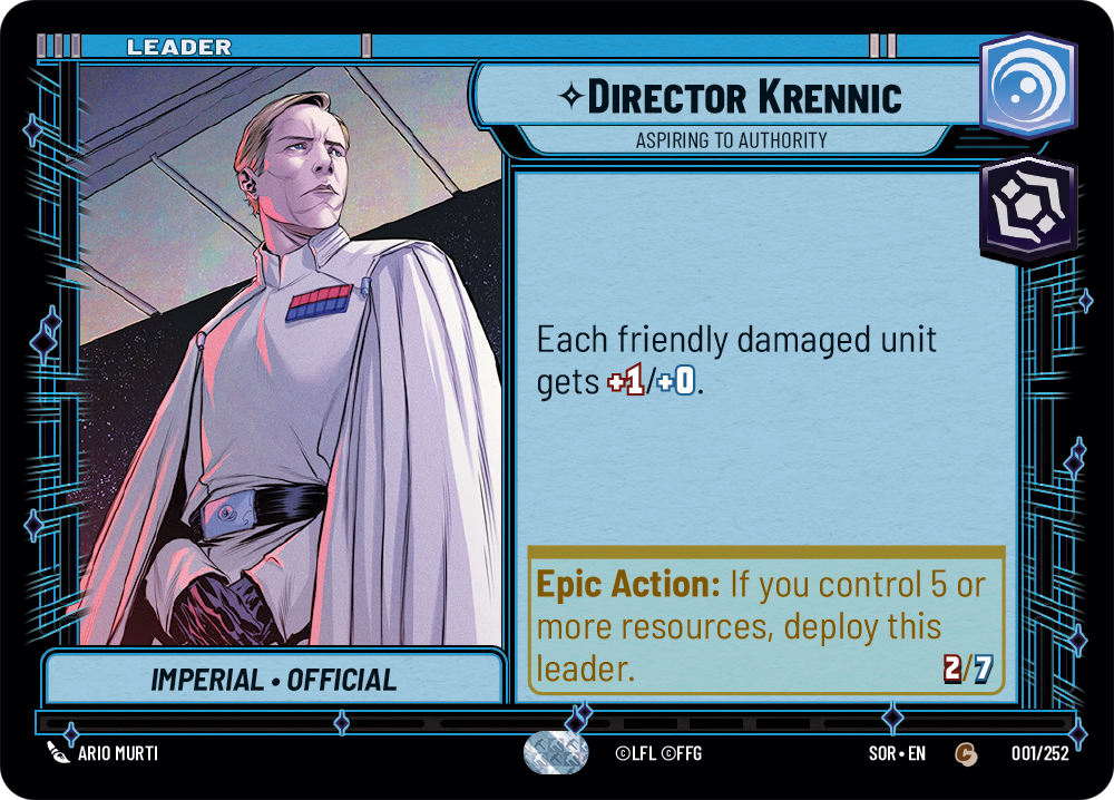 Director Krennic - Aspiring to Authority Star Wars Unlimited Fantasy Flight Games Standard Non-Foil 