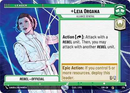 Leia Organa - Alliance General (SOR) Common Star Wars Unlimited Fantasy Flight Games Hyperspace Non-Foil 