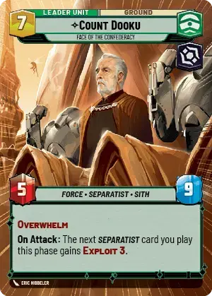 Count Dooku - Face of the Confederacy (TWI) Common Star Wars Unlimited Fantasy Flight Games   