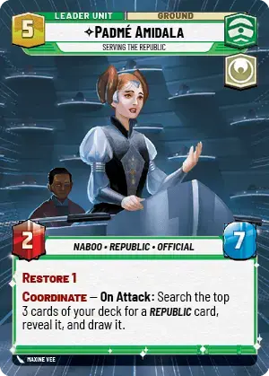 Padmé Amidala - Serving the Republic (TWI) Common Star Wars Unlimited Fantasy Flight Games   