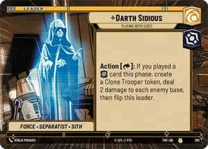 Chancellor Palpatine - Playing Both Sides (TWI) Rare Star Wars Unlimited Fantasy Flight Games   