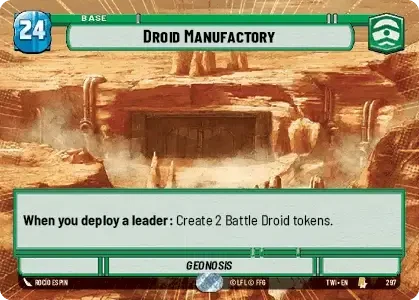 Droid Manufactory (TWI) Rare Star Wars Unlimited Fantasy Flight Games Hyperspace Non-Foil 