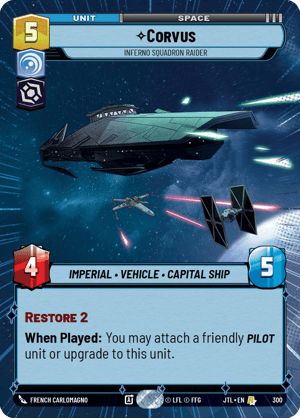 Corvus - Inferno Squadron Raider (JTL) Rare Fantasy Flight Games Hyperspace Non-Foil