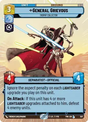 General Grievous - Trophy Collector (TWI) Legendary Star Wars Unlimited Fantasy Flight Games Hyperspace Non-Foil 