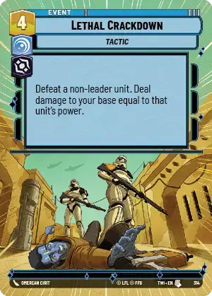 Lethal Crackdown (TWI) Uncommon Star Wars Unlimited Fantasy Flight Games Hyperspace Non-Foil 