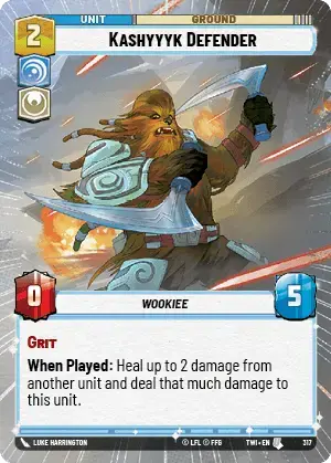 Kashyyk Defender (TWI) Uncommon Star Wars Unlimited Fantasy Flight Games Hyperspace Non-Foil 