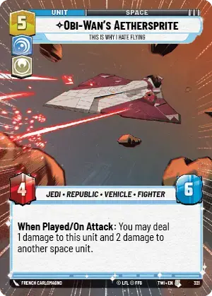 Obi-Wan's Aethersprite - This is why I hate flying (TWI) Uncommon Star Wars Unlimited Fantasy Flight Games Hyperspace Non-Foil 