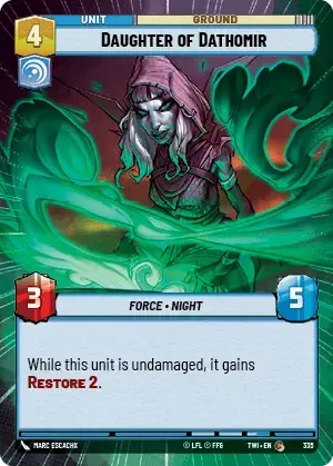 Daughter of Dathomir (TWI) Common Star Wars Unlimited Fantasy Flight Games Hyperspace Non-Foil 