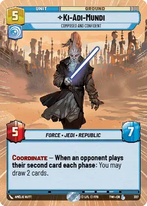 Ki-Adi-Mundi - Composed and Confident (TWI) Legendary Star Wars Unlimited Fantasy Flight Games Hyperspace Non-Foil 