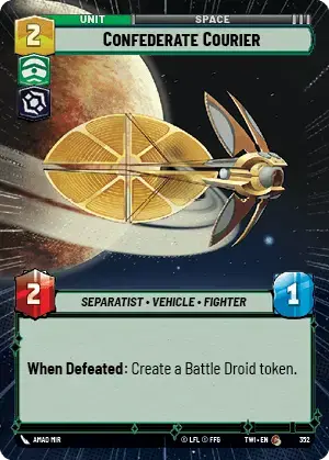 Confederate Courier (TWI) Common Star Wars Unlimited Fantasy Flight Games Hyperspace Non-Foil 