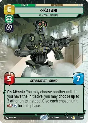 Kalani - Analytical General (TWI) Rare Star Wars Unlimited Fantasy Flight Games Hyperspace Non-Foil 