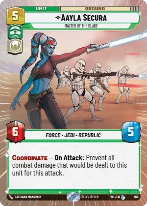 Aayla Secura - Master of the Blade (TWI) Legendary Star Wars Unlimited Fantasy Flight Games Hyperspace Non-Foil 