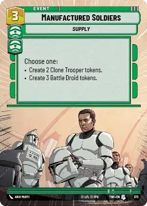 Manufactured Soldiers (TWI) Uncommon Star Wars Unlimited Fantasy Flight Games Hyperspace Non-Foil 
