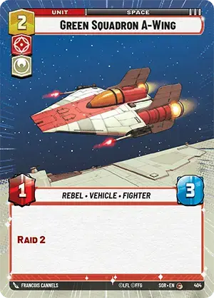 Green Squadron A-Wing (SOR) Common Star Wars Unlimited Fantasy Flight Games Hyperspace Non-Foil 