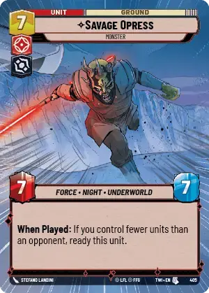 Savage Opress - Monster (TWI) Uncommon Star Wars Unlimited Fantasy Flight Games Hyperspace Non-Foil 
