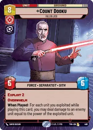 Count Dooku - Fallen Jedi (TWI) Rare Star Wars Unlimited Fantasy Flight Games Hyperspace Non-Foil 