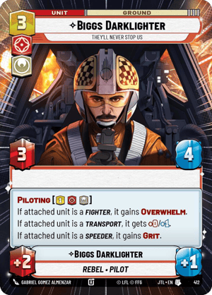 Biggs Darklighter - They'll Never Stop Us (JTL) Uncommon Fantasy Flight Games Hyperspace Non-Foil