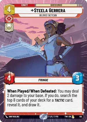 Steela Gerrera - Beloved Tactician (TWI) Rare Star Wars Unlimited Fantasy Flight Games Hyperspace Non-Foil 